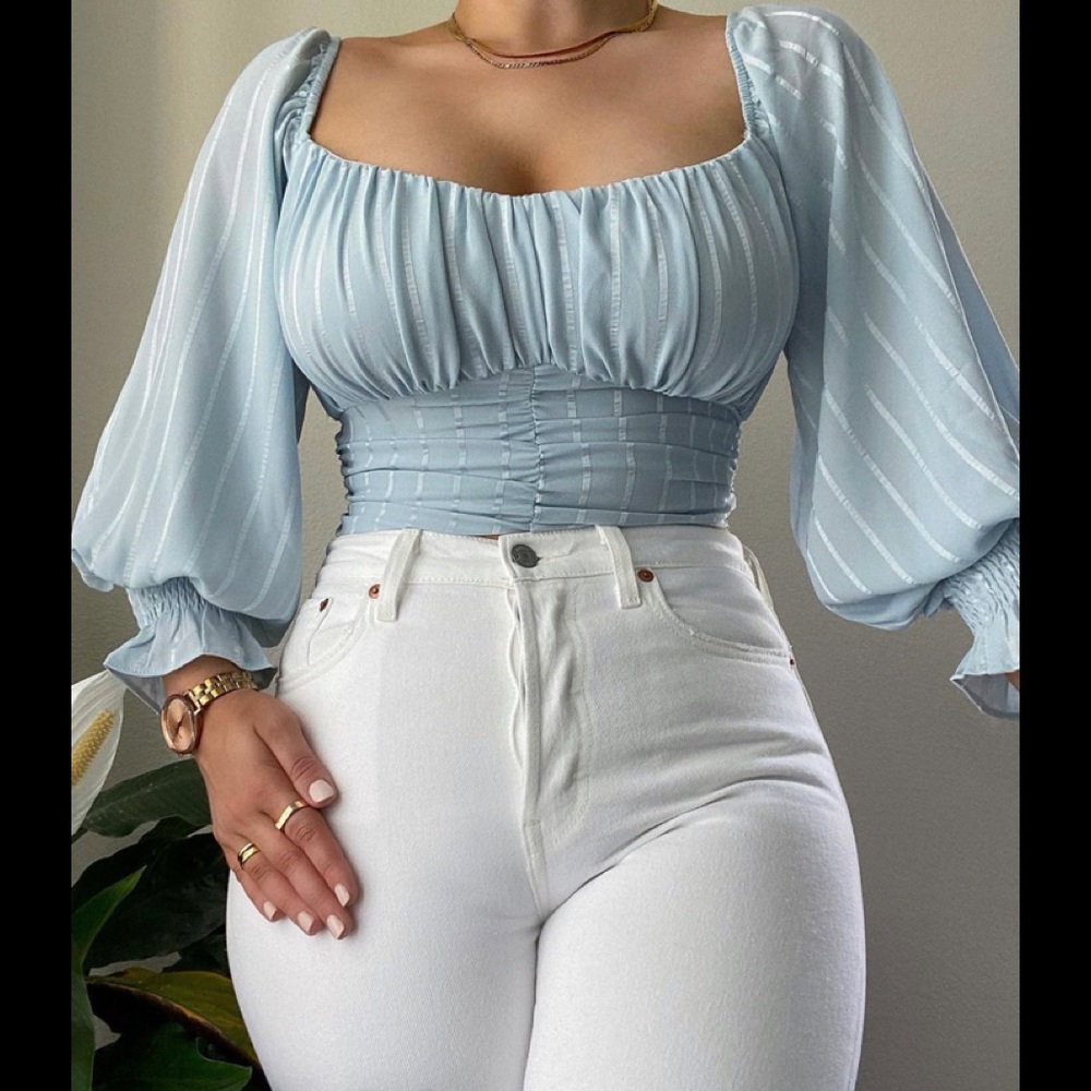 Kristen Top- Light Blue